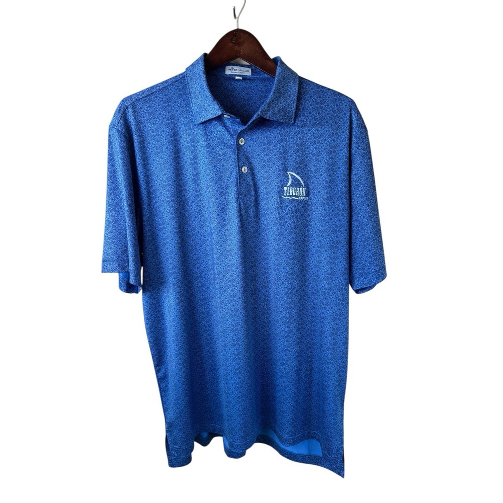 PETER MILLAR Summer Comfort Polo Shirt AOP Skulls‎ Tiburon Naples Large